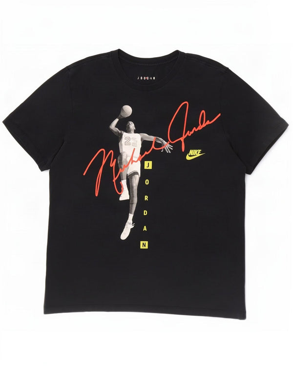 Camiseta Jordan masculina gráfica Top XL algodão preto