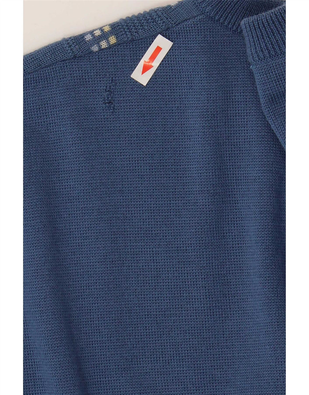 Suéter masculino Gabicci com decote em V de lã geométrica azul médio