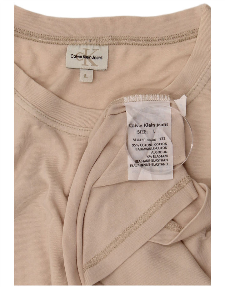 Camiseta masculina CALVIN KLEIN JEANS grande algodão bege