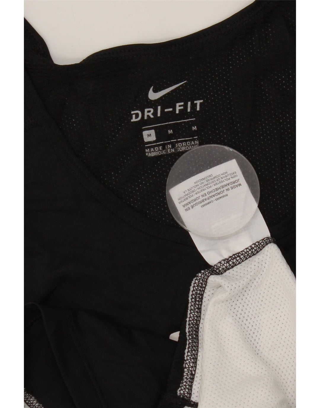 Colete gráfico Nike masculino Dri Fit Top médio preto colorblock poliéster
