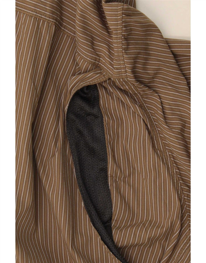 Camisa masculina The North Face grande listra marrom de nylon