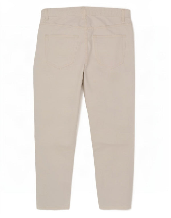 Zara Calça Jeans Masculina Cropped Slim EU 42 Grande W32 L26 Branco