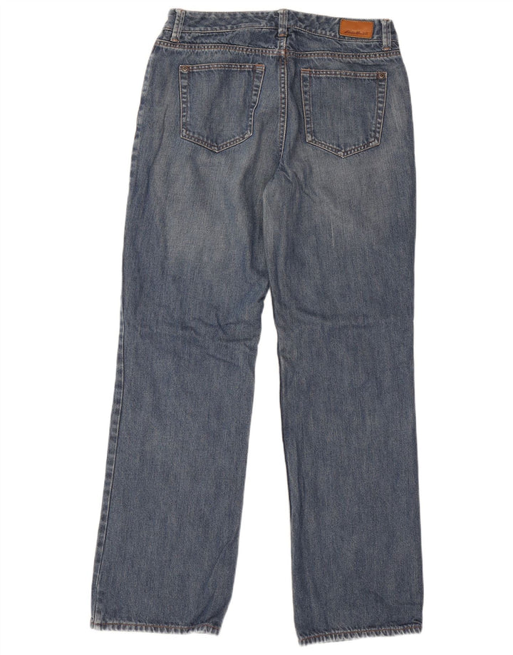 EDDIE BAUER Jeans reto feminino US 6 médio W30 L30 algodão azul