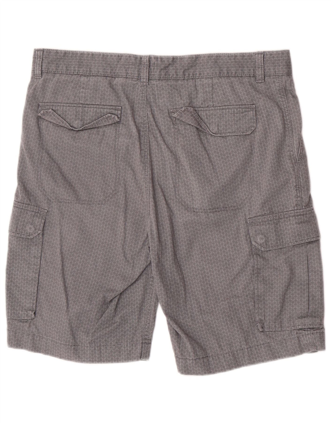 Shorts cargo masculino Marks & Spencer W34 grande algodão geométrico cinza