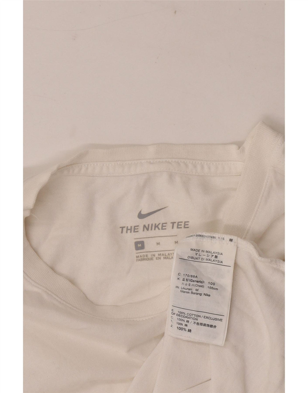 Nike Mens Camiseta Top Médio Algodão Branco