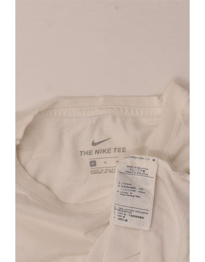 Nike Mens Camiseta Top Médio Algodão Branco