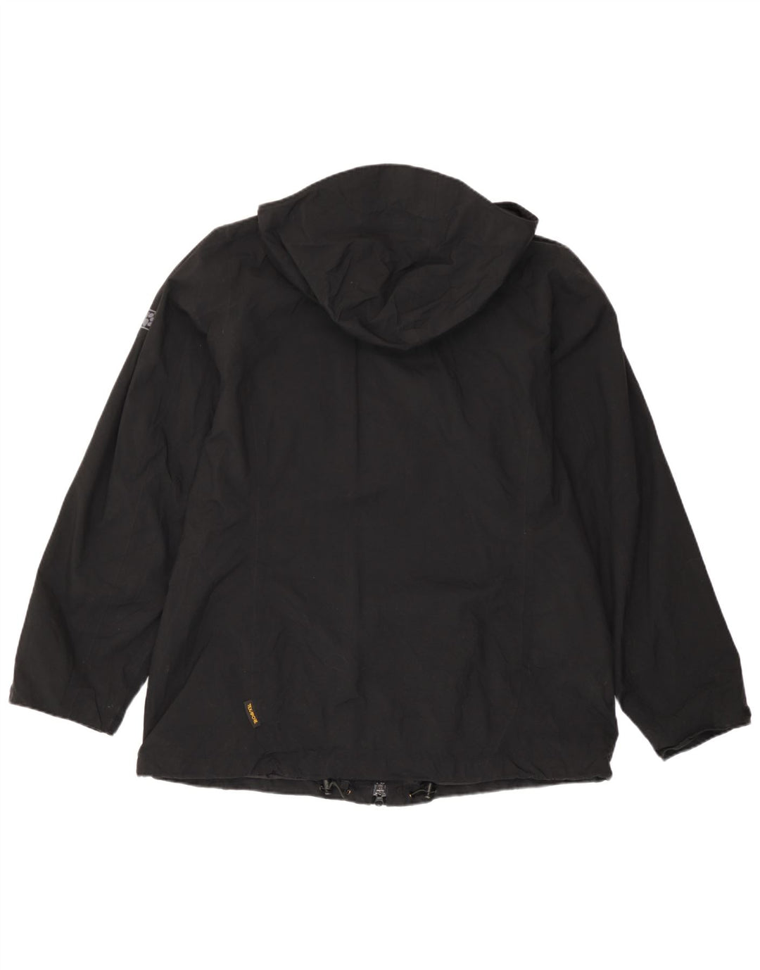 Jaqueta corta-vento feminina com capuz Jack Wolfskin Reino Unido 18 XL preto poliamida
