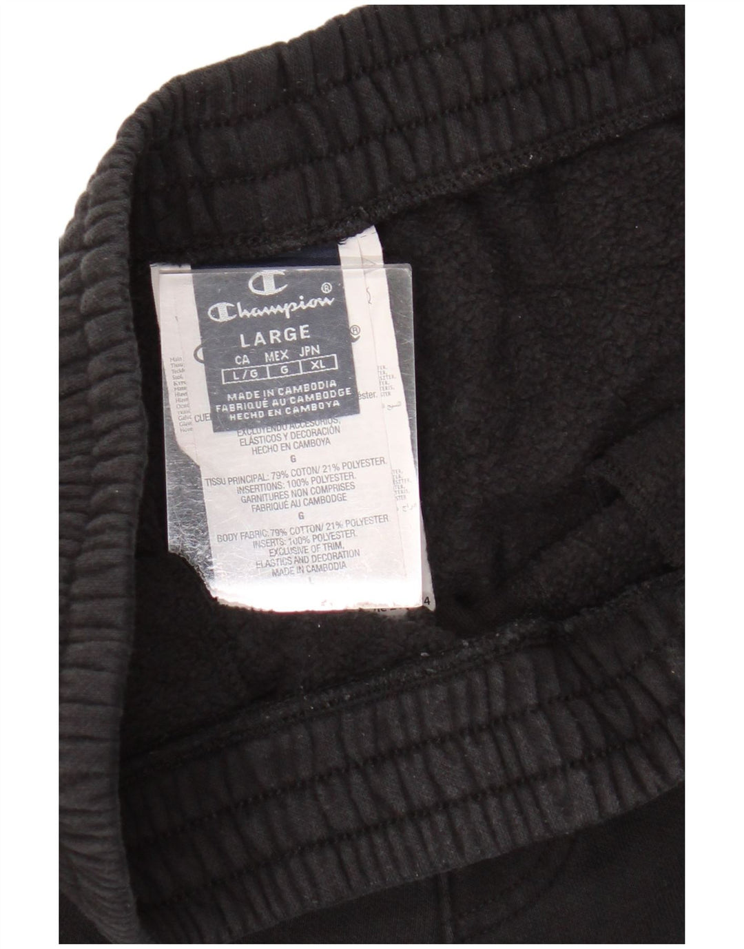 Calça esportiva masculina CHAMPION com bloco colorido preto grande