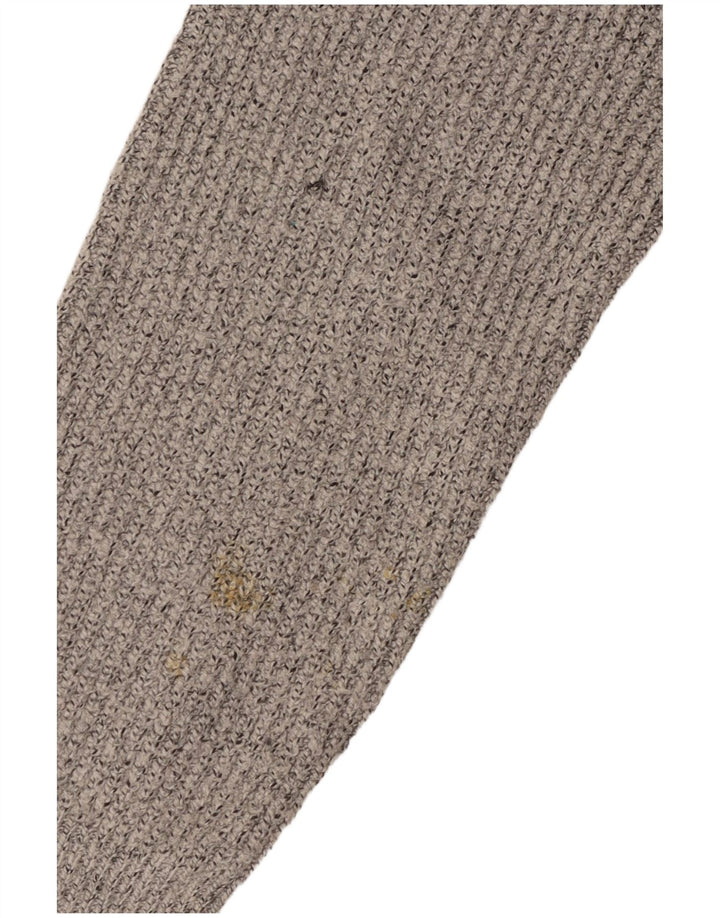 Suéter masculino Marks & Spencer com gola canoa poliamida manchada cinza médio