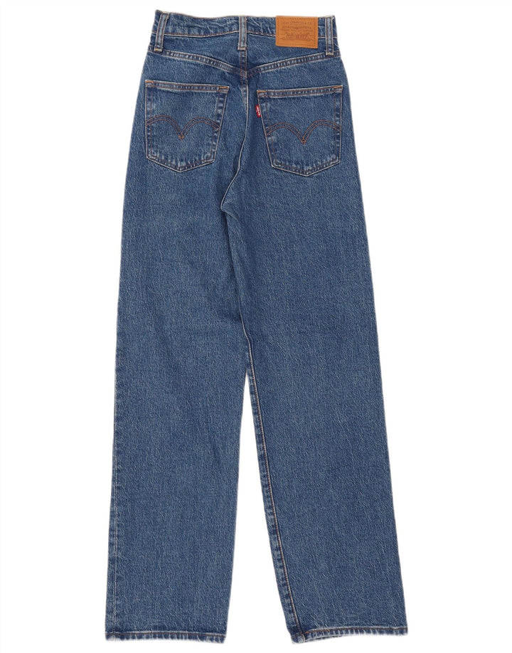 Jeans feminino Levi's Ribcage Straight W24 L29 Azul Algodão
