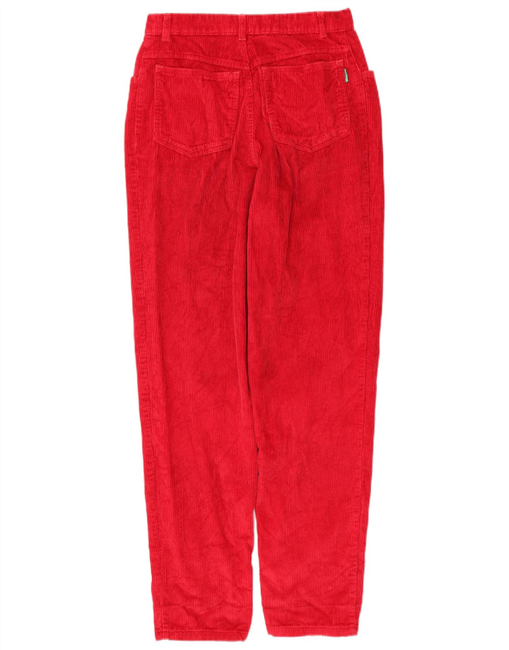 Calça feminina de veludo cotelê BENETTON W29 L32 algodão vermelho