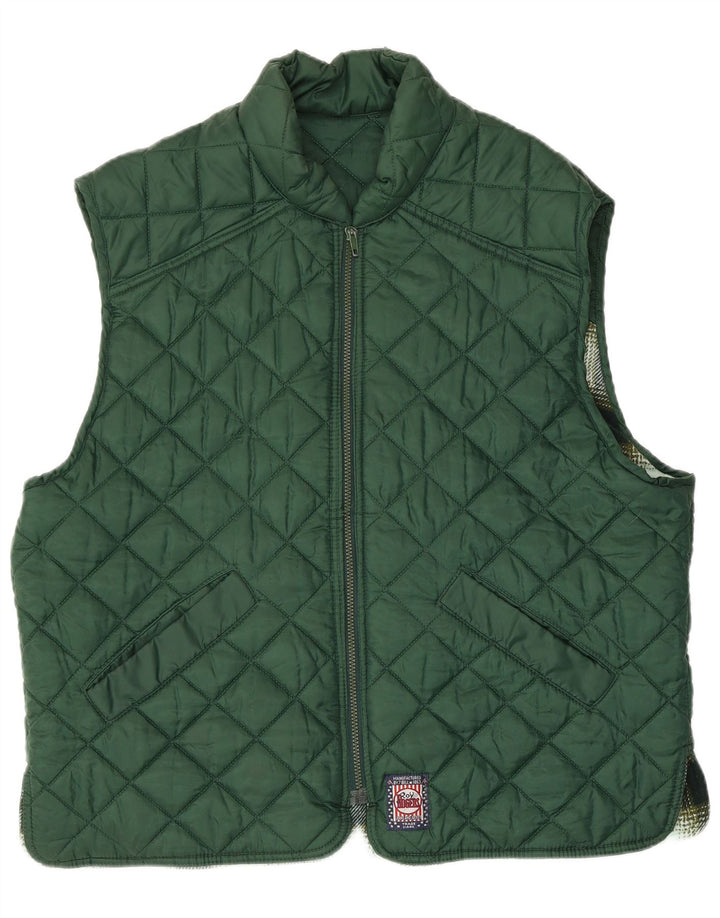 Colete reversível masculino Roy Rogers UK 42 XL verde xadrez