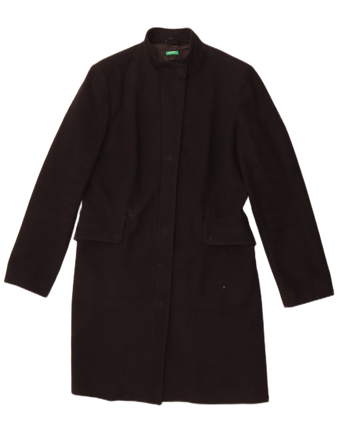 Sobretudo feminino Benetton IT 46 grande lã preta