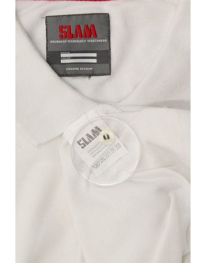 Camisa polo masculina SLAM médio branco colorblock algodão