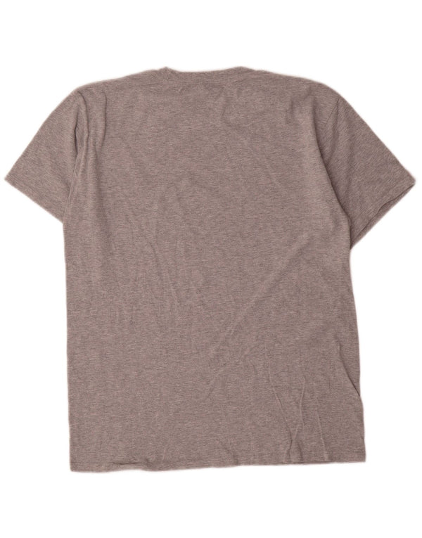 Camiseta Champion masculina gráfica Top algodão cinza médio