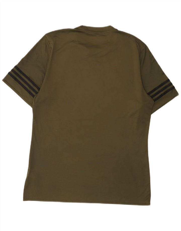 Adidas Mens Climalite Camiseta Top Grande Poliéster Cáqui