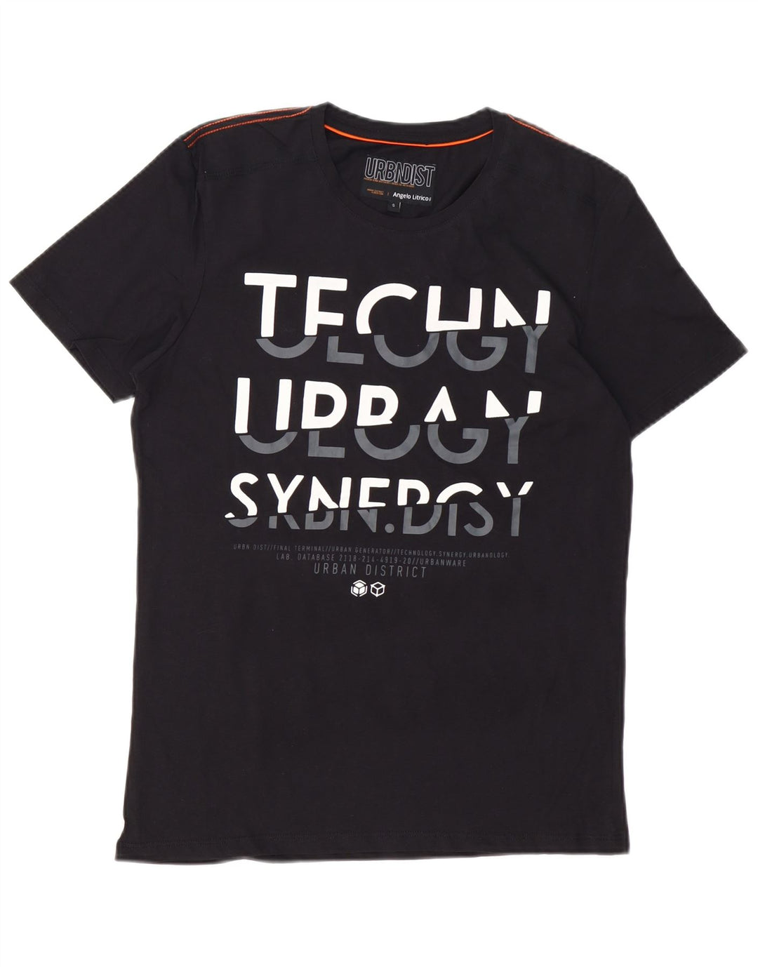 ANGELO LITRICO Camiseta masculina gráfica top pequeno algodão preto