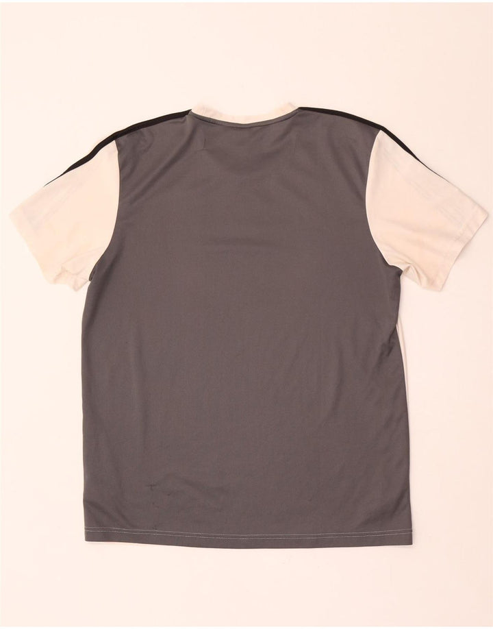 Adidas Mens Aeroready Camiseta Top Grande Branco Colorblock Poliéster