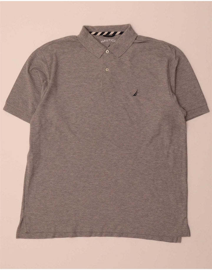 Camisa polo masculina NAUTICA algodão cinza médio