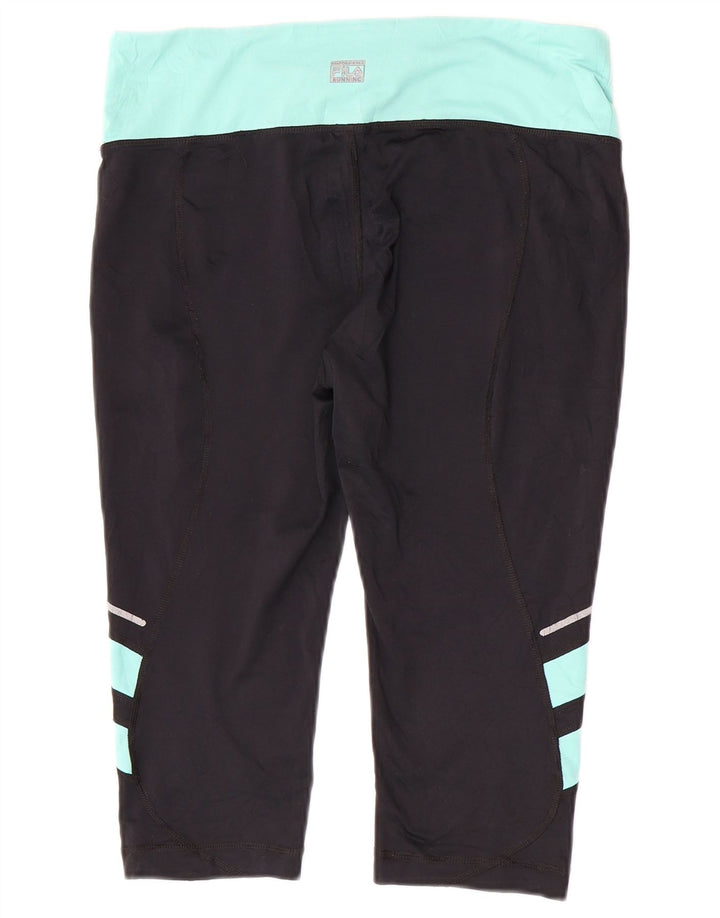 Fila Womens Capri Leggings UK 12 Medium Black Colourblock