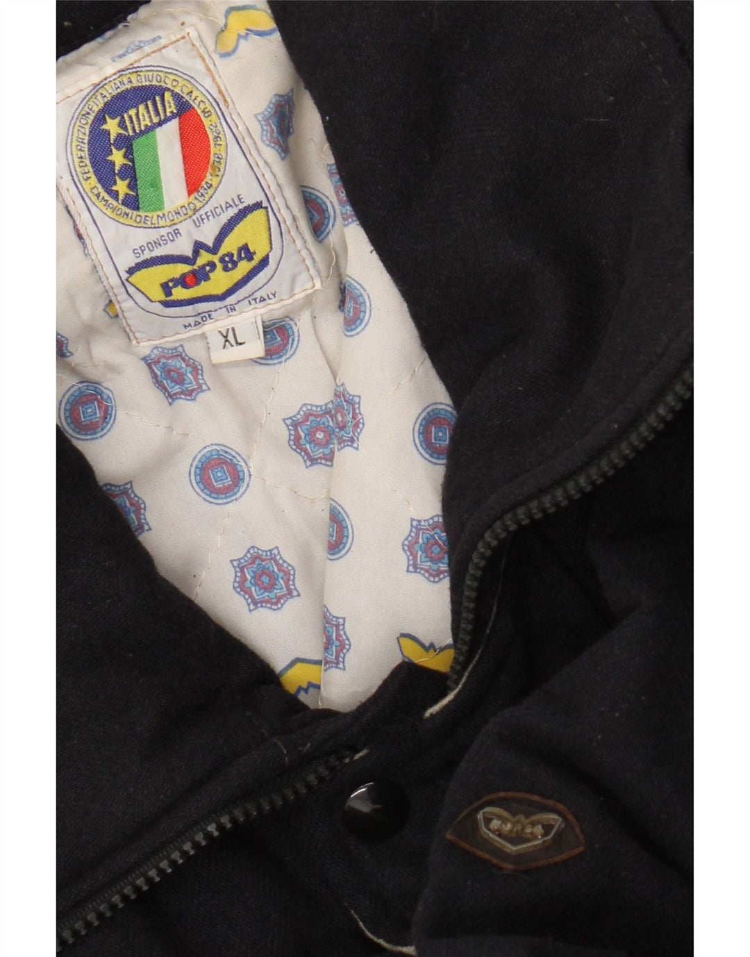 Jaqueta bomber masculina POP 84 UK 42 XL lã azul marinho