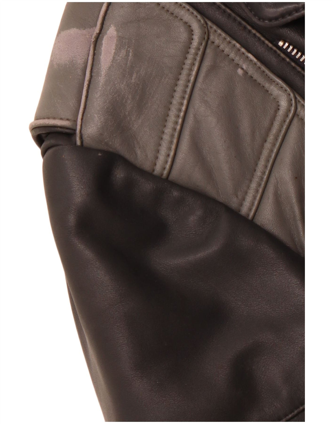 Jaqueta masculina de couro para motociclista MQP UK 46 3XL couro preto Colourblock