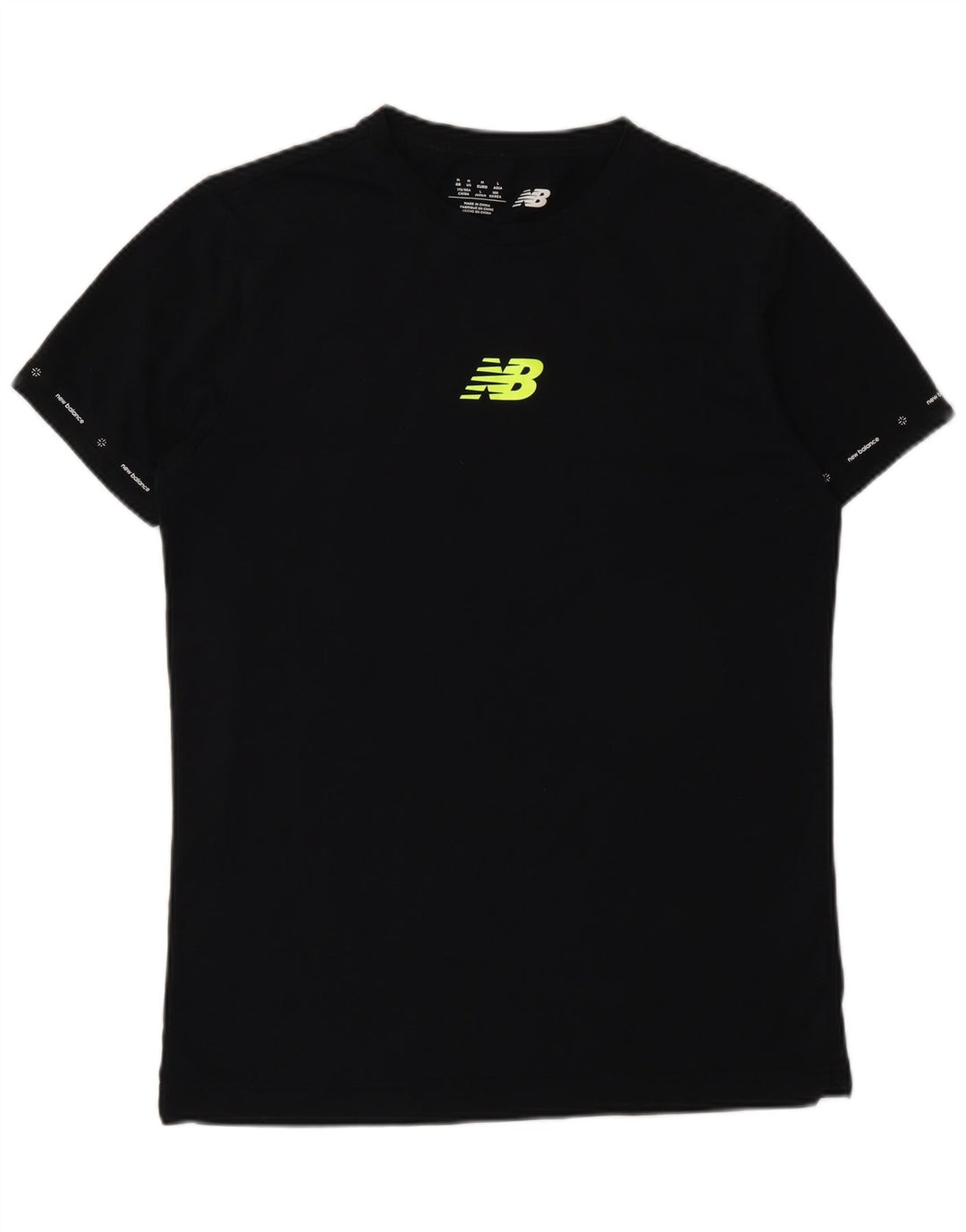 Camiseta gráfica masculina New Balance algodão preto médio