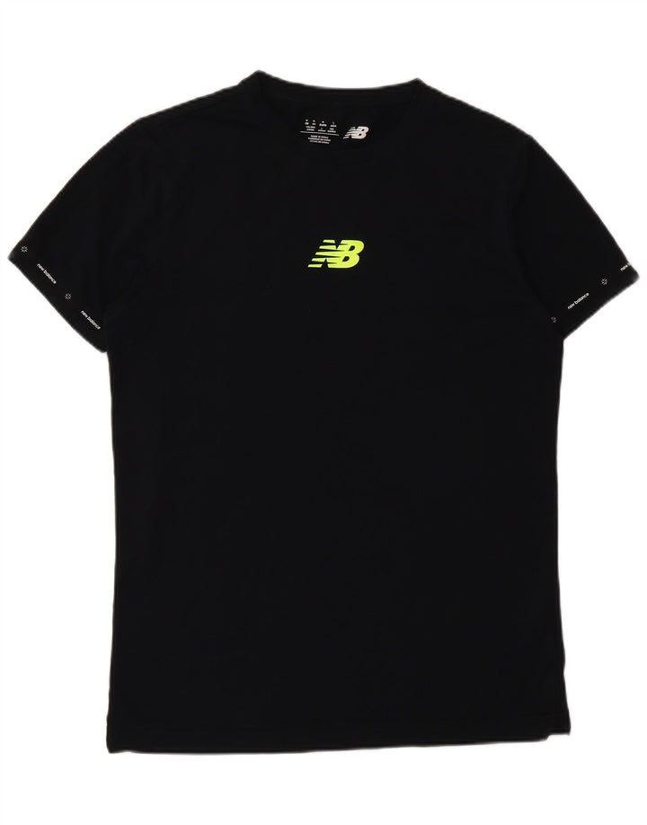 Camiseta gráfica masculina New Balance algodão preto médio
