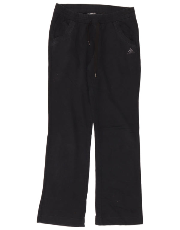 Calças de treino femininas Adidas UK 10 pequenas de algodão preto