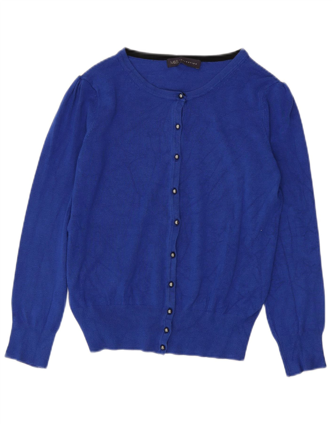 Suéter cardigã feminino MARKS & SPENCER UK 8 pequeno azul viscose