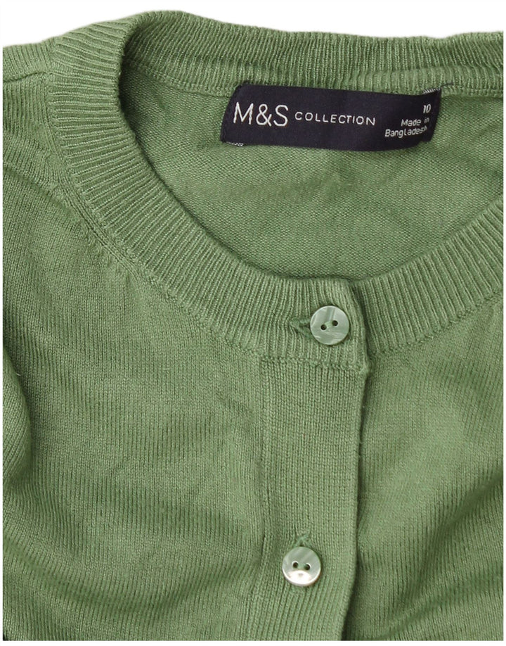 Suéter cardigã feminino Marks & Spencer Reino Unido 10 pequeno verde