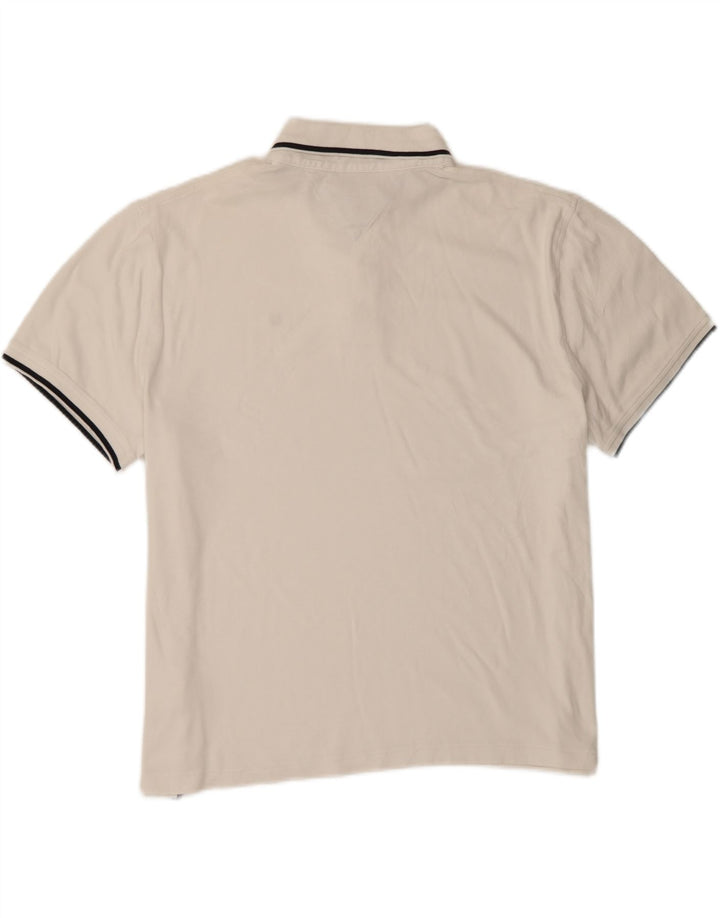 TOMMY HILFIGER Mens Custom Fit Polo Shirt XL White Cotton Vintage Tommy Hilfiger and Second-Hand Tommy Hilfiger from Messina Hembry 