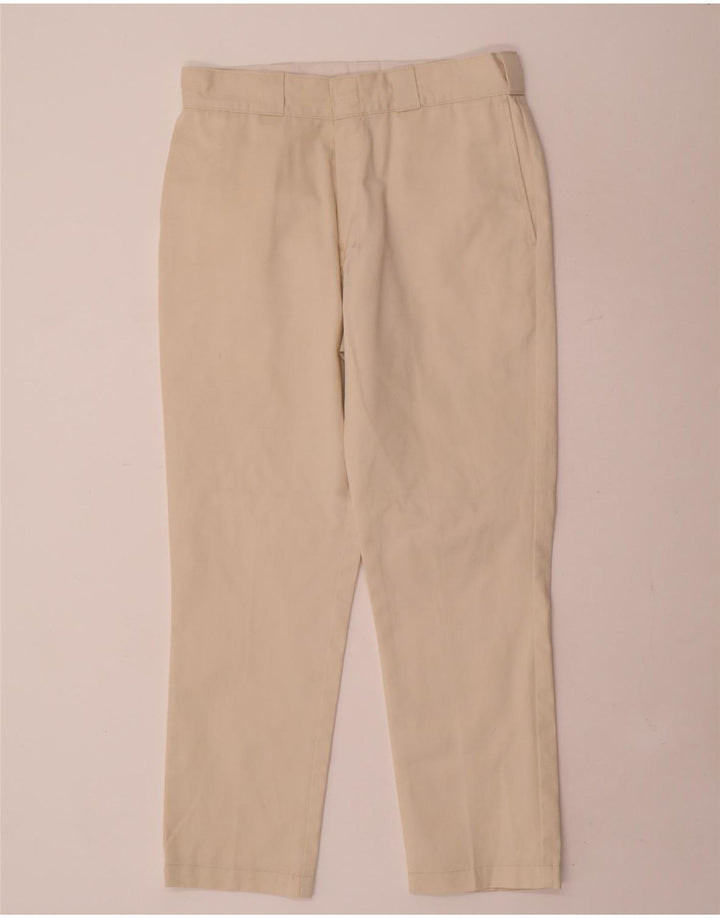 Calças Chino retas masculinas Dickies W32 L28 poliéster bege