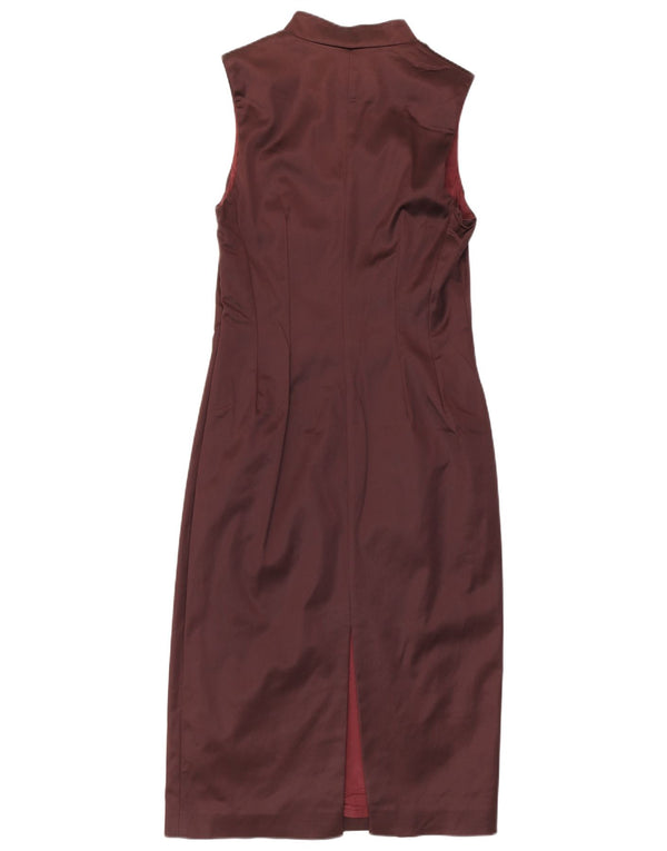 Vestido bodycon feminino sem mangas Coast UK 12 médio acetato borgonha