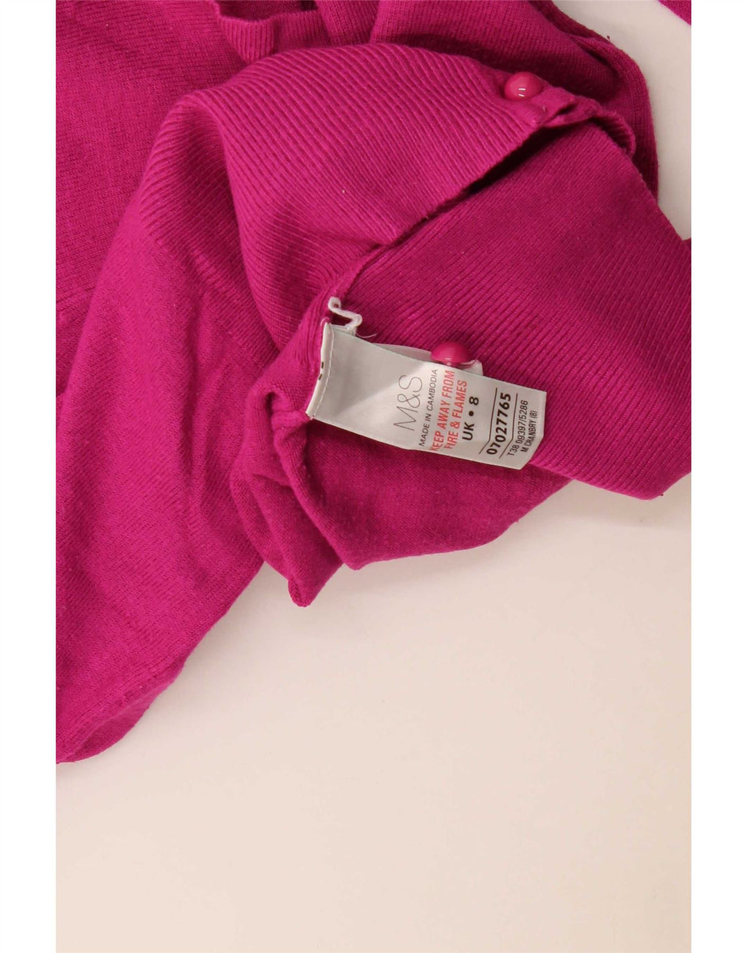 Suéter cardigã feminino Marks & Spencer UK 8 pequeno viscose rosa