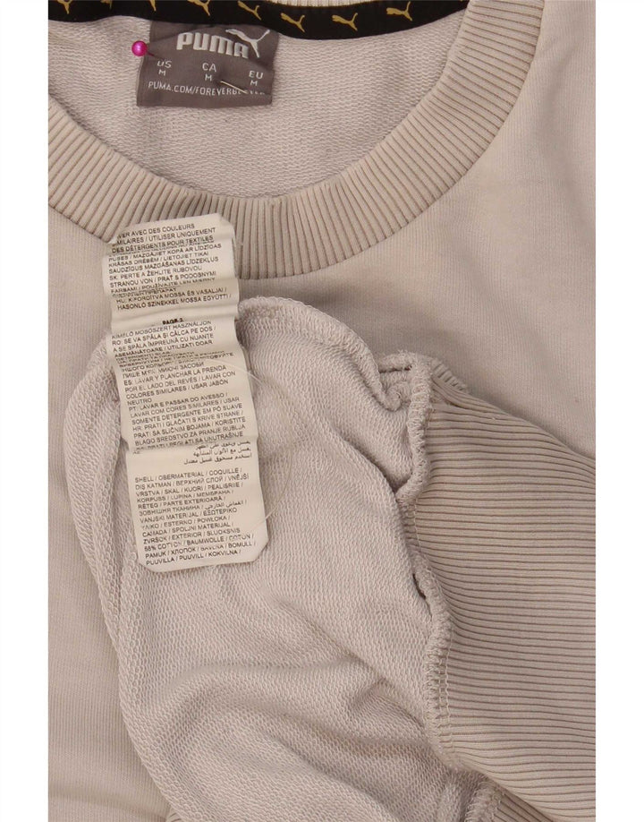 Puma masculino gráfico moletom jumper médio bege colorblock algodão