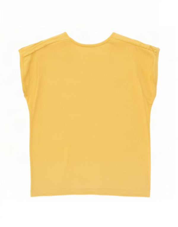 Camiseta feminina vintage UK 14 amarelo médio