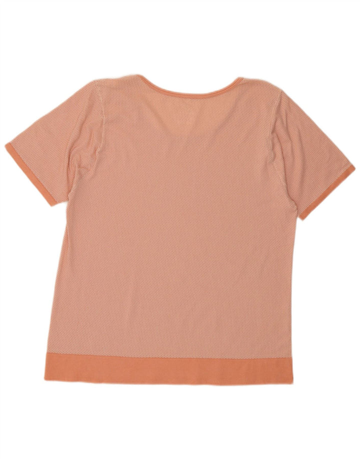 ADIDAS Womens Dri Fit Camiseta Top UK 18 XL Laranja Colourblock