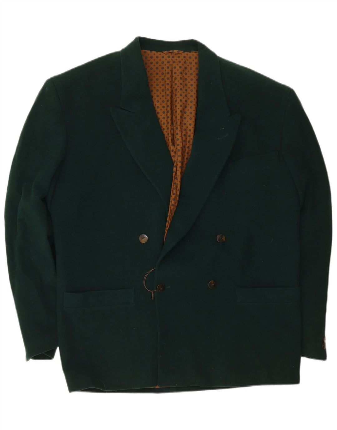 Jaqueta blazer masculina Nazareno Gabrielli com peito duplo IT 52 XL lã verde