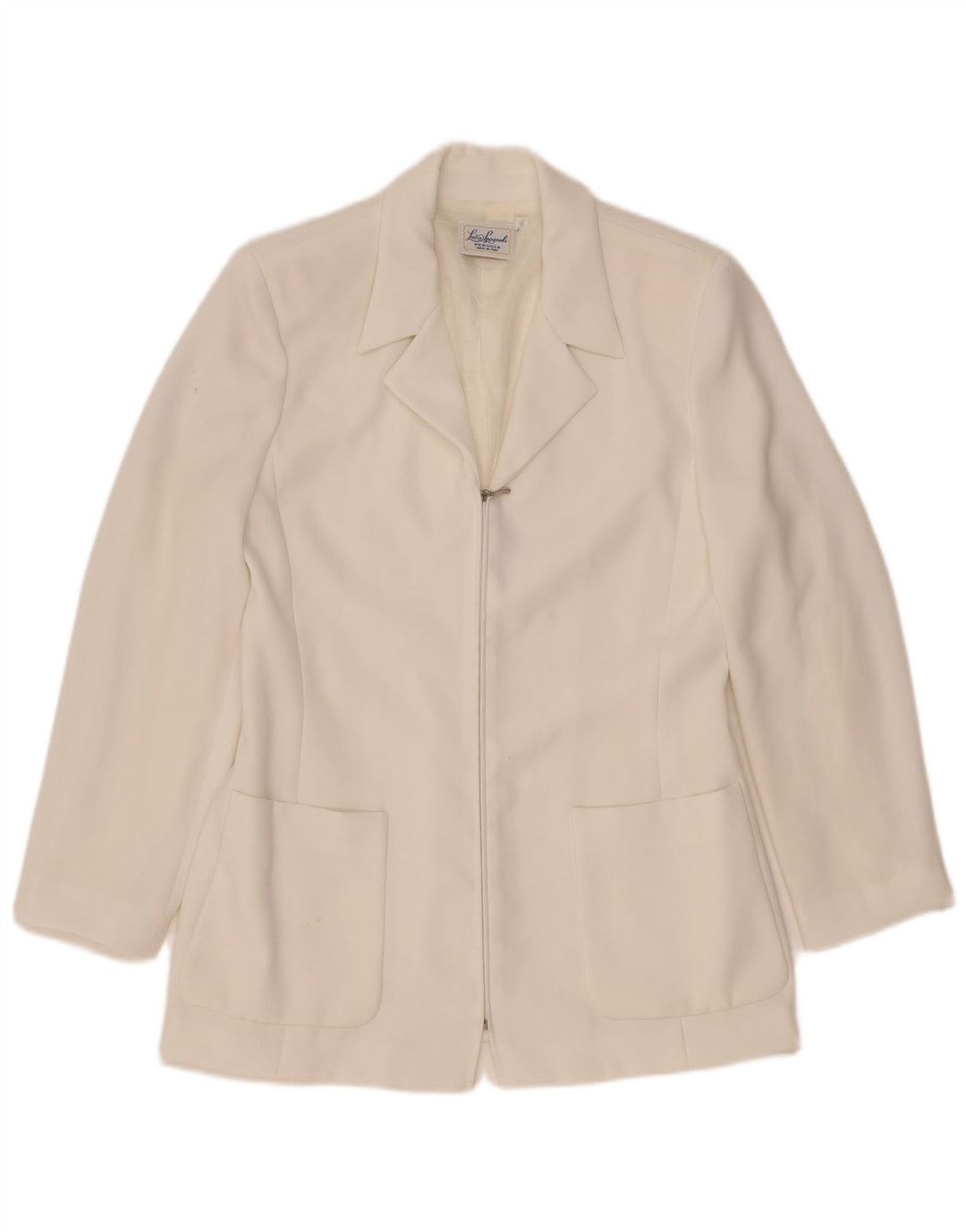 Jaqueta blazer feminina com zíper completo Luisa Spagnoli IT 44 acetato branco médio