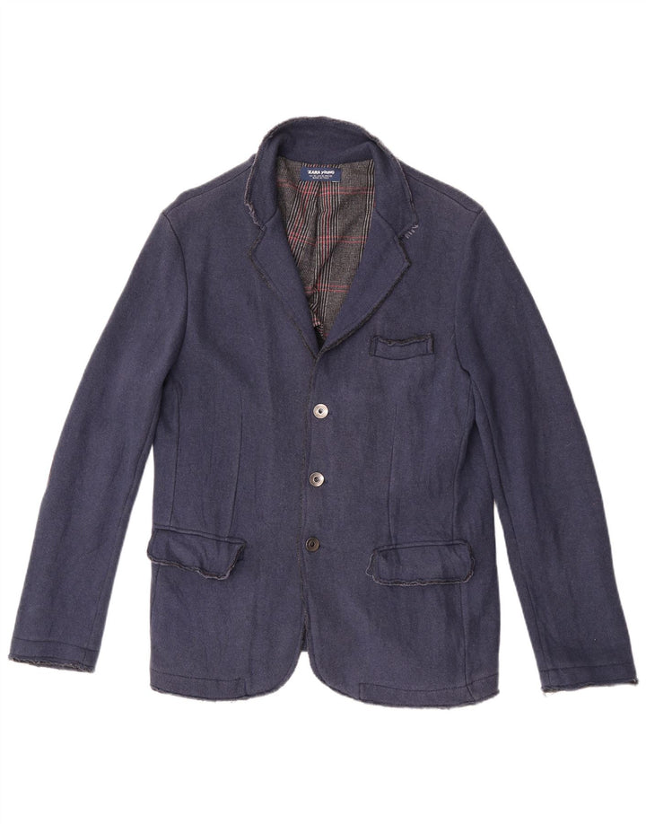 Jaqueta blazer de 3 botões Zara Boys 13-14 anos XL azul marinho algodão