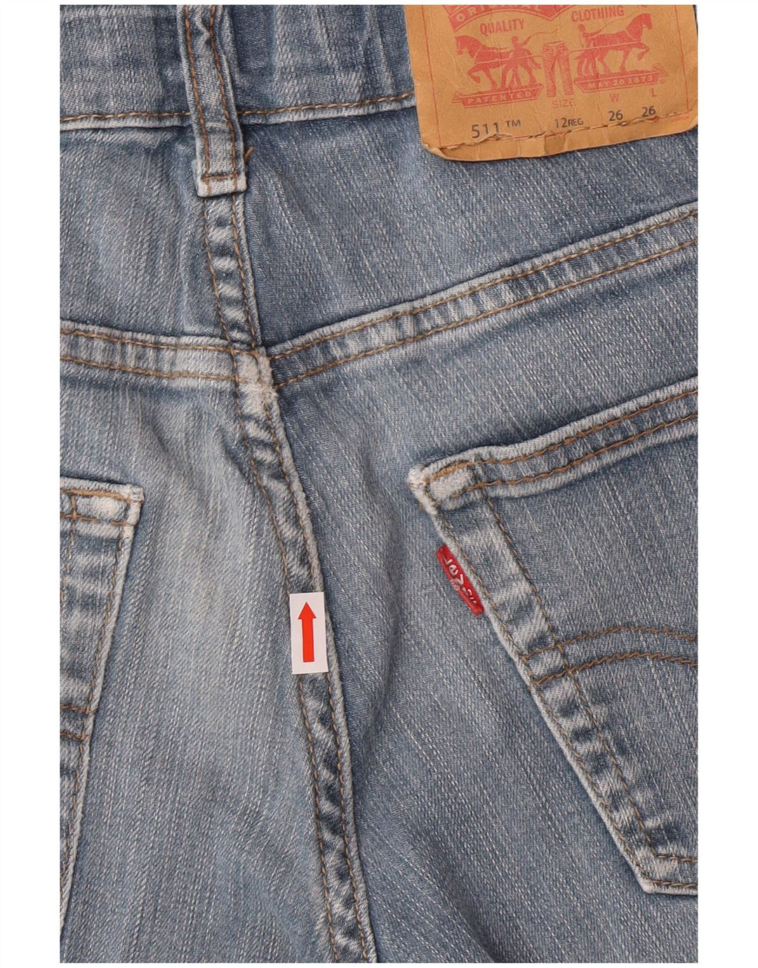 Levi's Boys 511 Slim Jeans 11-12 Anos W26 L26 Azul Algodão Clássico