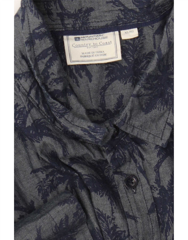 Camisa masculina com estampa abstrata Mountain Warehouse XL azul havaiana