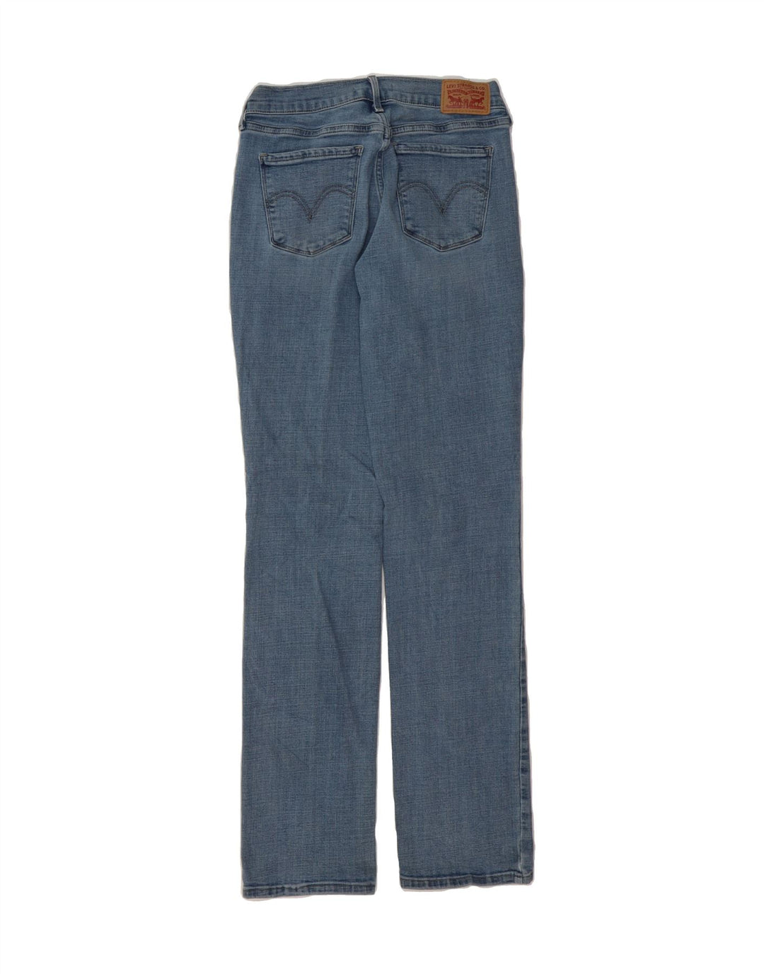 LEVI'S Feminino 505 Straight Jeans US 4 Pequeno W27 L34 Azul Algodão