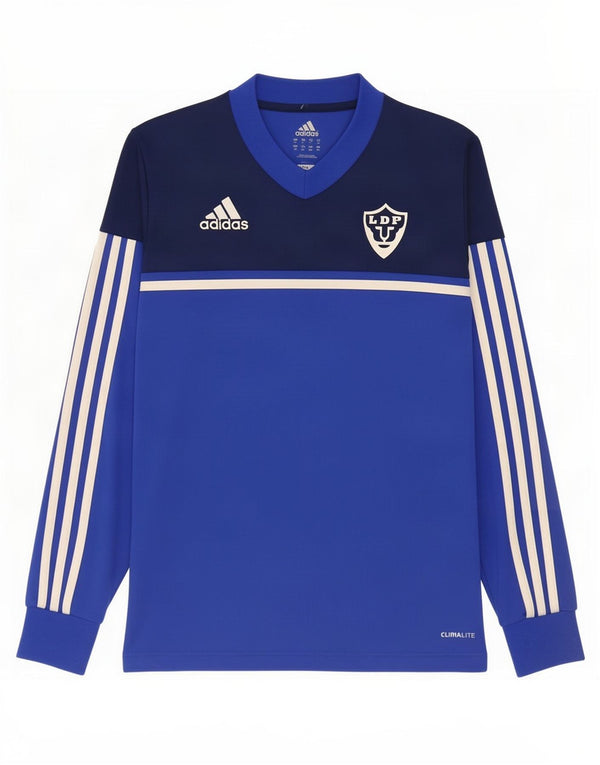 Adidas Masculino Climalite Top Manga Longa XS Azul Colourblock Poliéster