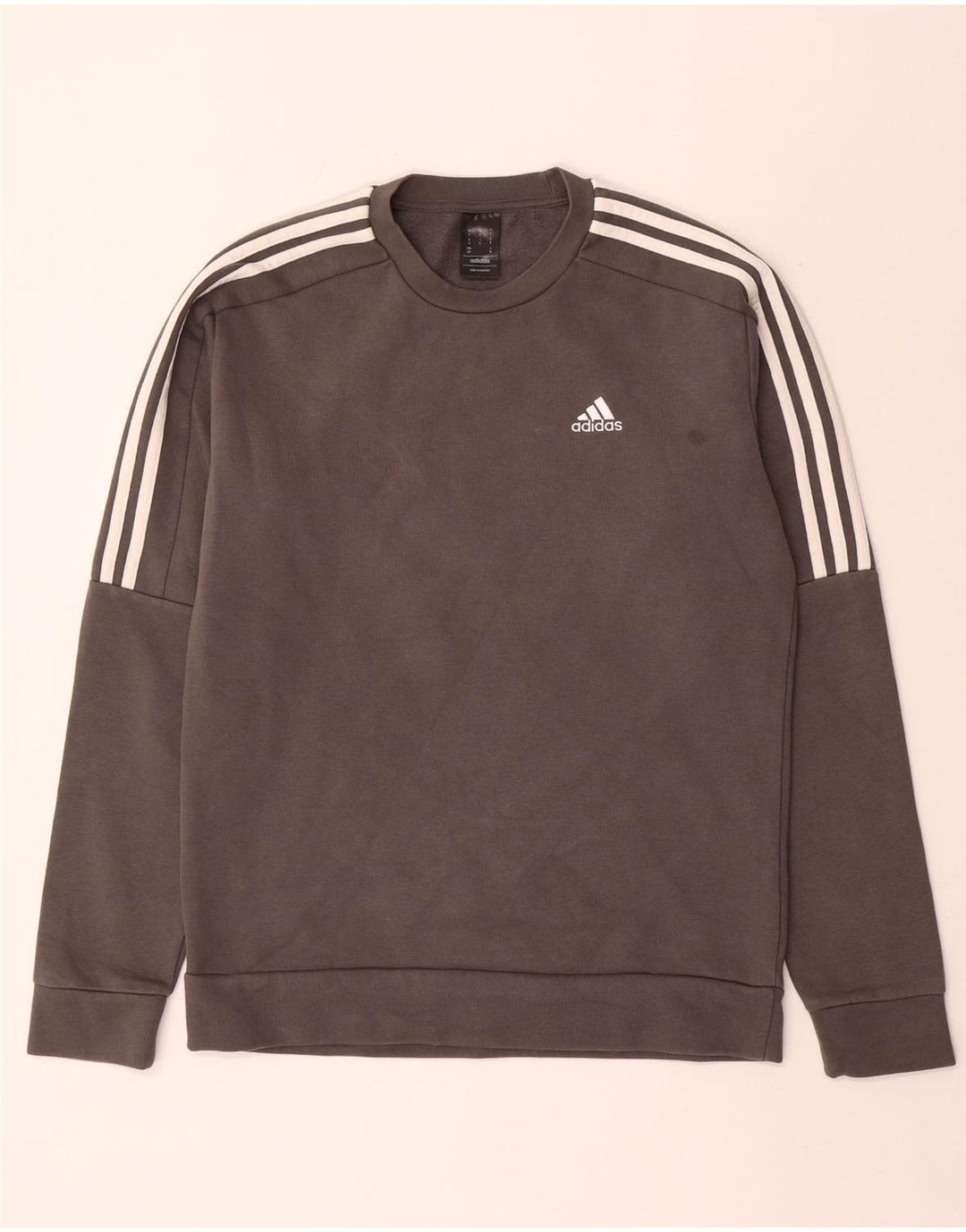 Adidas Mens Moletom Jumper Pequeno Cinza