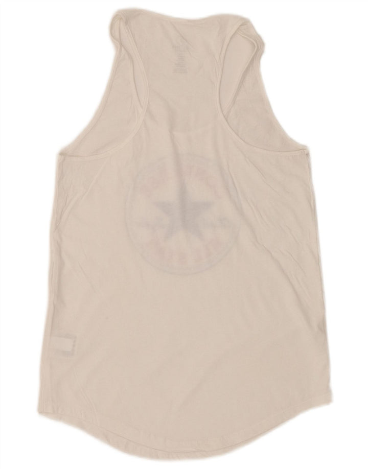 Colete feminino CONVERSE Classic Fit gráfico UK 6 XS algodão branco