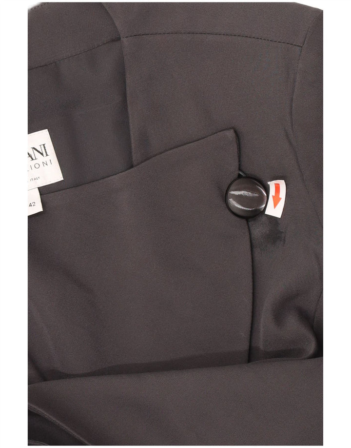 Jaqueta Blazer Feminina Armani Collezioni com 1 Botão IT 42 Acetato Preto Médio