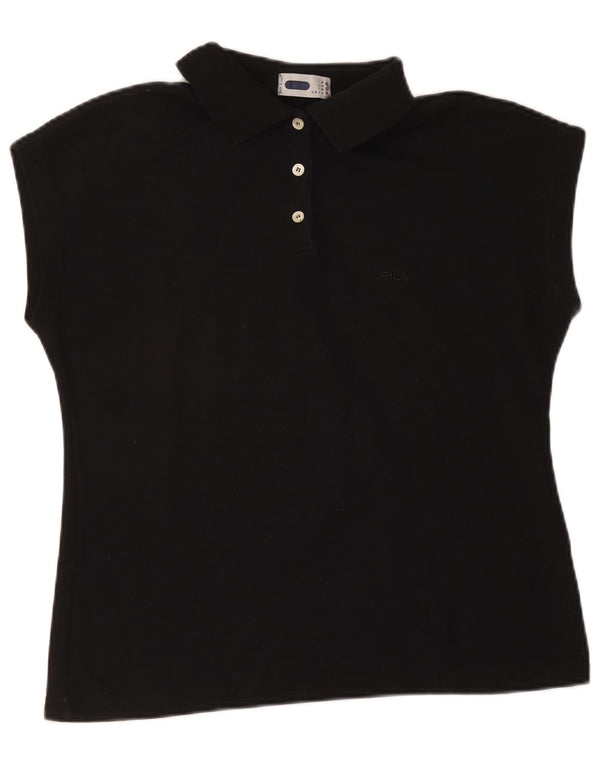 Camisa polo feminina Fila IT 50 XL algodão preto