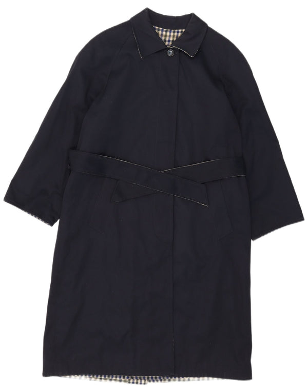 Sobretudo reversível feminino vintage IT 42 poliéster azul marinho médio